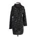 American Eagle Outfitters Casual Dress - Sweater Dress: Black Marled Dresses - Women's Size Medium