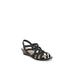 Women's Yung Sandal by LifeStride in Black Faux Leather (Size 9 1/2 N)