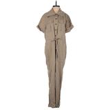 Banana Republic Factory Store Jumpsuit Collared Short Sleeve: Tan Tortoise Jumpsuits - Women's Size X-Small