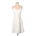 Trina Turk Casual Dress - Party V Neck Sleeveless: White Print Dresses - Women's Size 2