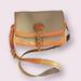 Dooney & Bourke Bags | Dooney & Bourke Vintage Tan Pebbled Leather Saddle Bag All Weather Crossbody | Color: Red/Tan | Size: Os