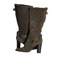 Coach Shoes | Coach Robyn Suede Knee Boots Size 8 B Made In Italy Stacked Heel Side Zipper | Color: Tan | Size: 8