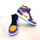 Nike Shoes | *New In Box* Nike Air Jordan Retro 1 Mid “Lakers"Sizes 12 Men's (Us) | Color: Purple/Yellow | Size: 12