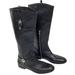 Coach Shoes | Coach Mulan Calf Knee High Leather Riding Boot | Color: Black/Silver | Size: 9.5