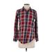 Ariat Long Sleeve Button Down Shirt: Red Print Tops - Women's Size Small