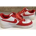 Nike Shoes | Nike Air Force 1 Mens Low Top Red Swoosh White Ct7875 994 Size 9.5 | Color: White | Size: 9.5
