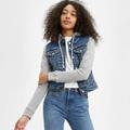 Levi's Jackets & Coats | Levi's Women's Hybrid Trucker Denim Jean And Fleece Hoodie Jacket Xs Nwt | Color: Blue/Gray | Size: Xs