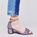 Free People Shoes | Free People Glitter Block Heel Sandals Purple Size 10 | Color: Purple | Size: 10