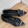 Nine West Shoes | Nine West Pointed Tassel Flats Shoes Women's 7 Toe Loafers Blue Patent Leather | Color: Blue/Silver | Size: 7