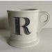 Anthropologie Dining | Anthropologie Monogram Initial Shaving Style Mug "R" Coffee/Tea - 16 Fl Oz | Color: Black/White | Size: Os