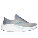 Skechers Women's Slip-ins: Max Cushioning Elite - Prevail Sneaker | Size 7.0 | Gray/Blue | Textile/Synthetic | Vegan | Machine Washable