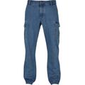 Bequeme Jeans URBAN CLASSICS "Urban Classics Herren Straight Leg Cargo Jeans" Gr. 33, Normalgrößen, blau (light blue washed) Herren Jeans