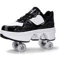 Double-Row Deform Wheel Automatic Walking Shoes Invisible Deformation Roller Skate 2 in 1 Removable Pulley Skates Skating,43