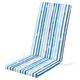 Waterproof High Back Chair Cushion With Ties 120x45x4cm | Indoors/Outdoors Patio Seat Pad Cushion For Garden Chairs, Loungers, Recliner, Relaxer | Water-Resistant Material |Stripes