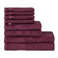 Homelover Organic Cotton 8 Piece Towel Set - 2 Bath Towels 2 Hand Towels 4 Face Cloth, 100% Luxury Turkish Cotton Towels for Bathroom, Plum Purple Towel Sets