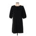 Zara Casual Dress - Shift Crew Neck 3/4 sleeves: Black Dresses - Women's Size Small