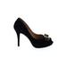 Salvatore Ferragamo Heels: Pumps Stiletto Cocktail Party Black Print Shoes - Women's Size 5 - Almond Toe