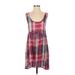 Ecote Casual Dress - A-Line Scoop Neck Sleeveless: Red Dresses - Women's Size Small