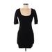 Zara Casual Dress - Bodycon Scoop Neck Short sleeves: Black Print Dresses - Women's Size Medium