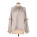 lost & wander Long Sleeve Blouse: Gray Tops - Women's Size Medium