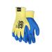 MCR Safety Cut Pro 10 Gauge Kevlar Shell Cut Resistant Work Gloves Latex Coated Palm and Fingertips Blue/Yellow X - Large 9687XL