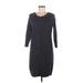 Caslon Casual Dress - Sweater Dress Scoop Neck 3/4 sleeves: Gray Solid Dresses - New - Women's Size Medium
