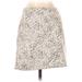 Free People Casual A-Line Skirt Knee Length: Ivory Leopard Print Bottoms - Women's Size 4