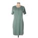 Gap Casual Dress - Shift Crew Neck Short sleeves: Green Print Dresses - Women's Size Large