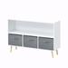 Isabelle & Max™ Aase MDF Accent Cabinet Wood in Gray/White | 23.62 H x 35.43 W x 11.02 D in | Wayfair 517F3EA907B443AF9C8DAA62C12AEC16