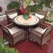 Wildon Home® Brandonjames Round 4 - Person 41.73" Long Outdoor Dining Set w/ Cushions Metal in Brown | 41.73 W x 41.73 D in | Wayfair