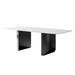 Ivy Bronx Kolina 63" Double Pedestal Dining Table Metal in Black/White | 29.53 H x 63 W x 35.43 D in | Wayfair 55BA9CC13D414063ADC020378967FB89