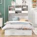 Latitude Run® Amanda-Grace Bookcase Storage Bed Wood in Brown/Green/White | 65.02 H x 63.72 W x 83.32 D in | Wayfair