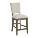 Loon Peak® Georgena Solid Wood Full Back Side Chair in White Wood/Upholstered/Fabric in Brown/Green/White | 41 H x 17.5 W x 23 D in | Wayfair