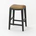 Red Barrel Studio® Jhordyn 24" Counter Stool Wood/Leather/Genuine Leather in Brown | 24 H x 13.625 W x 11.75 D in | Wayfair