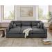 Gray Sectional - Latitude Run® 6-Piece Twill Upholstered Modular Sofa Polyester/Chenille | 35.43 H x 114.96 W x 74.8 D in | Wayfair