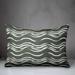 Wrought Studio™ Black Waves Outdoor Throw Pillow Polyester/Polyfill blend in Green | 14 H x 20 W x 1.5 D in | Wayfair