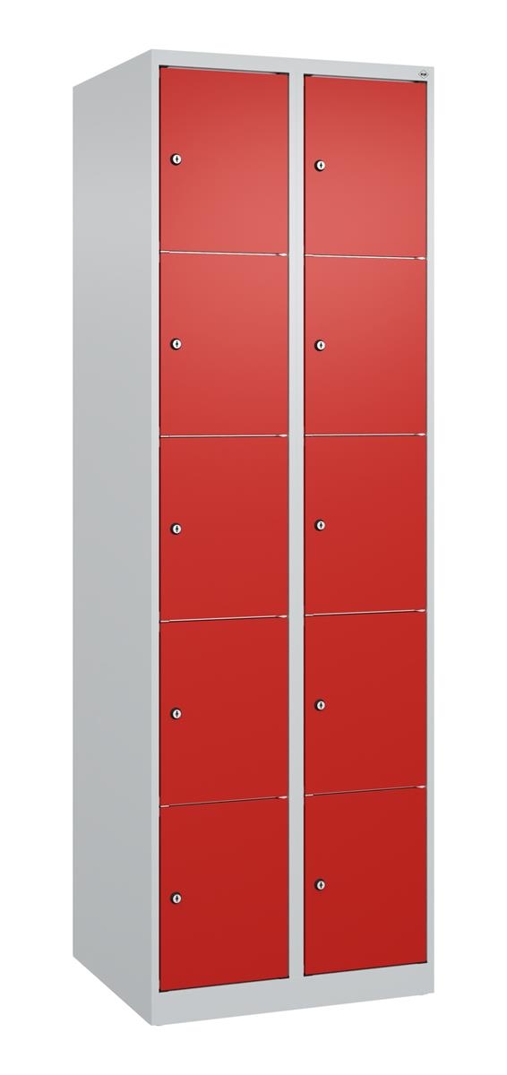 C+P Schließfachschrank Classic PLUS, 2 Abteile, 1850x600x500mm, 7035/3020 Image