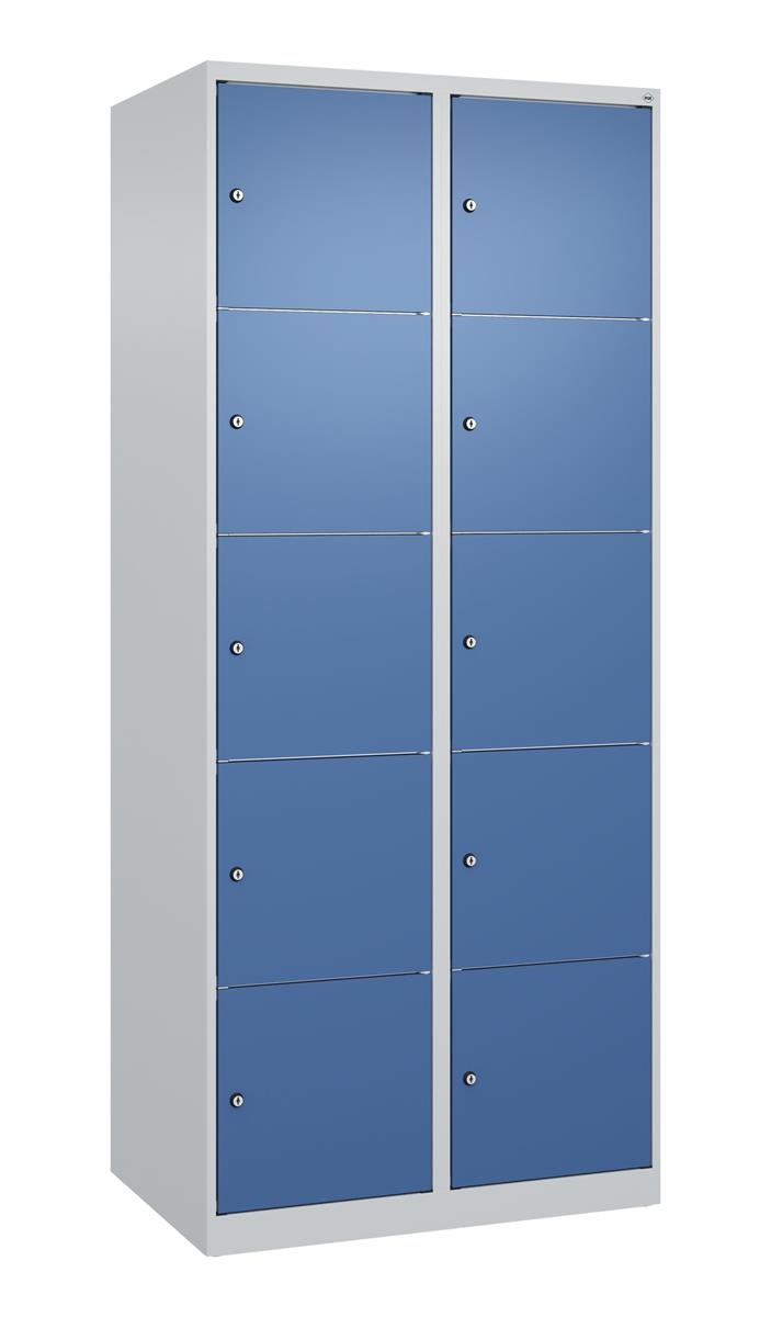 C+P Schließfachschrank Classic PLUS, 2 Abteile, 1850x800x500mm, 7035/5023 Image