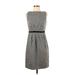 Ann Taylor LOFT Casual Dress Crew Neck Sleeveless: Gray Dresses - Women's Size 4