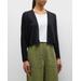 Petite Ribbed Open-front Linen-cotton Cardigan