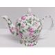 Ivy Rose Teapot 20 fl oz Fine Bone China Pink Roses Flowers Floral Hand Decorated UK