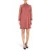 Shirred Mock Neck Long Sleeve Dress