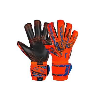 Torwarthandschuhe REUSCH "Attrakt Gold X Evolution GluePrint", Damen, Gr. 7,5, orange (orange, blau), 74% Elastodien, 21% Polyester, 5% Polyamid, mehrfarbig, sportlich, Handschuhe, mit Evolution Cut