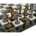 Medieval Times Crusades Pewter METAL Chess Set 17 Black Faux Marble Board