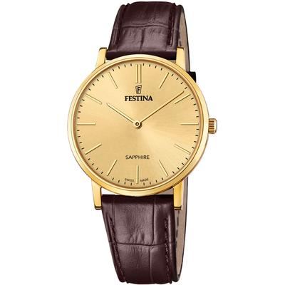 Schweizer Uhr FESTINA "Festina Swiss Made, F20016/2" Armbanduhren braun (dunkelbraun) Herren Quarzuhren