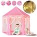 Large Princess Tent for Girls DFITO Kids Play Tent with LED Star Lights 55 x 53 (DxH) Princess Toys Princess Castle for Indoor and Outdoor Games Pink