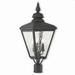 3 Light Outdoor Post Top Lantern in Traditional Style 10.63 inches Wide By 26.75 inches High-Black Finish Bailey Street Home 218-Bel-2255890