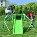 Kids Climbing Dome Jungle Gym 6 ft Geometric Playground Dome Climber Play Center with 4.6ft Wave Slide Supporting 800 LBS