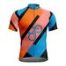 Cuoff Men s Short Sleeve Cycling Jersey 3D Printed Stretch Tight Top Blue 4X