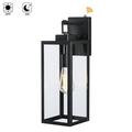 1-Light 18 inch Matte Black Outdoor Wall Lantern with Clear Glass Shade(dusk to dawn could be chosen) Matte Black with dusk to dawn